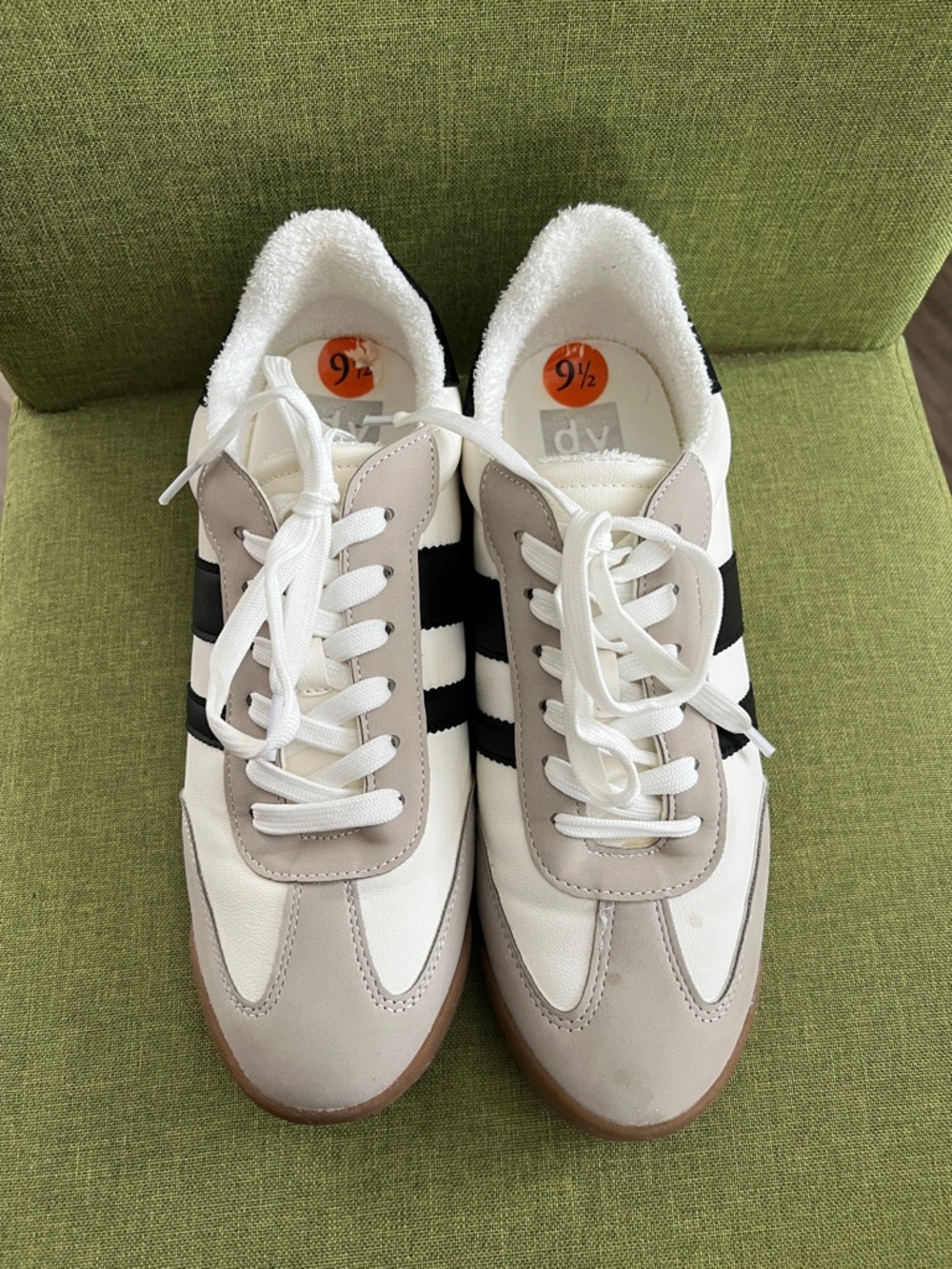 Dolce Vita White Sneakers with Black Accent